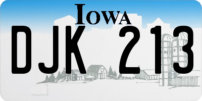 IA license plate DJK213