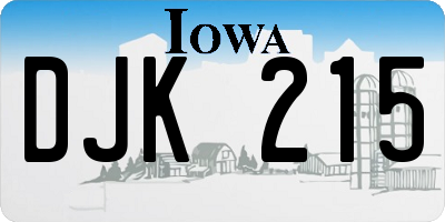 IA license plate DJK215