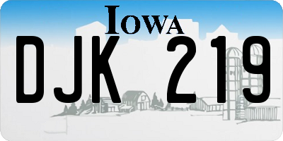 IA license plate DJK219