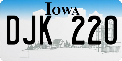 IA license plate DJK220