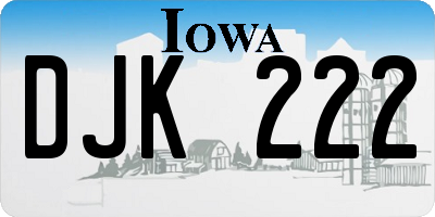 IA license plate DJK222