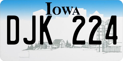 IA license plate DJK224