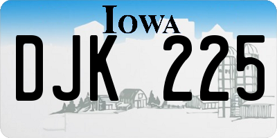 IA license plate DJK225