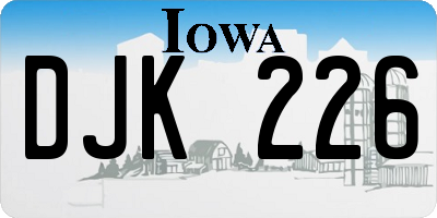 IA license plate DJK226