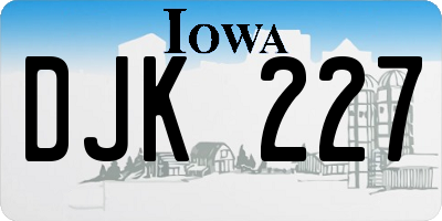 IA license plate DJK227