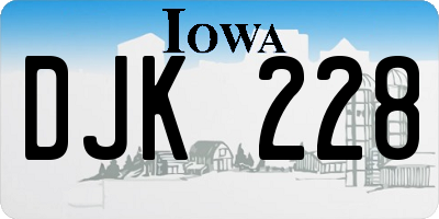 IA license plate DJK228