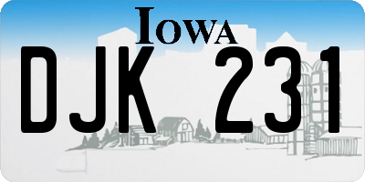 IA license plate DJK231