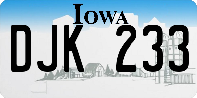 IA license plate DJK233