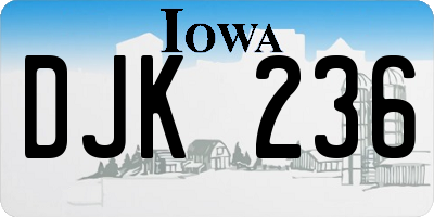 IA license plate DJK236