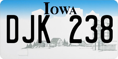 IA license plate DJK238
