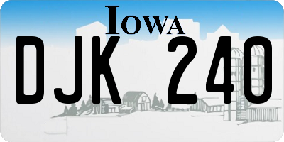 IA license plate DJK240