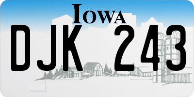 IA license plate DJK243