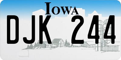 IA license plate DJK244