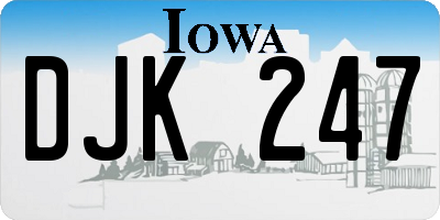 IA license plate DJK247