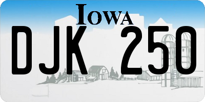IA license plate DJK250