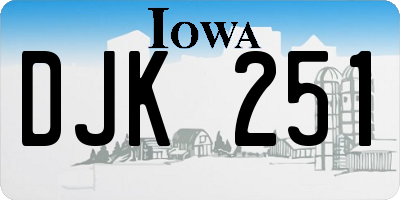 IA license plate DJK251