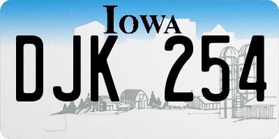 IA license plate DJK254