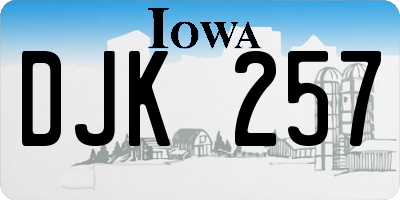 IA license plate DJK257