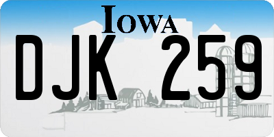 IA license plate DJK259