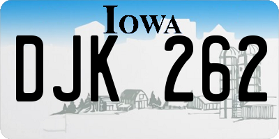 IA license plate DJK262
