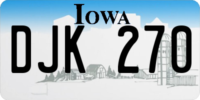 IA license plate DJK270