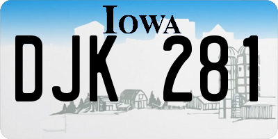 IA license plate DJK281