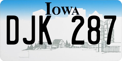 IA license plate DJK287