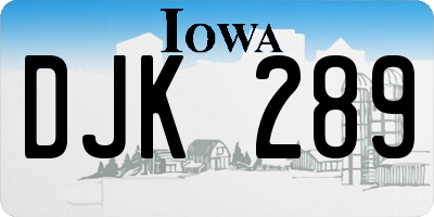 IA license plate DJK289