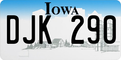 IA license plate DJK290