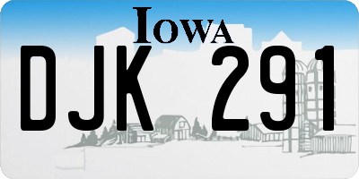 IA license plate DJK291