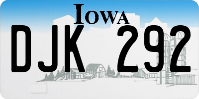 IA license plate DJK292
