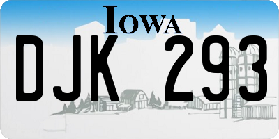 IA license plate DJK293