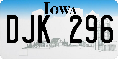 IA license plate DJK296