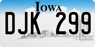IA license plate DJK299