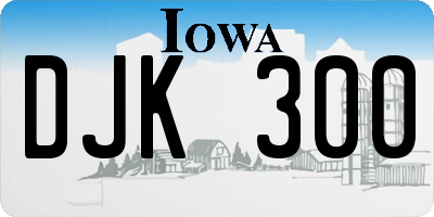 IA license plate DJK300