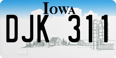 IA license plate DJK311