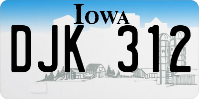 IA license plate DJK312