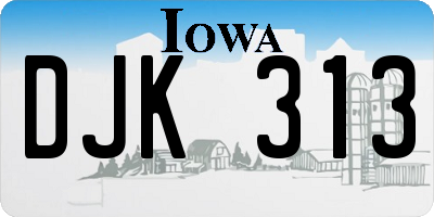 IA license plate DJK313