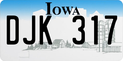IA license plate DJK317