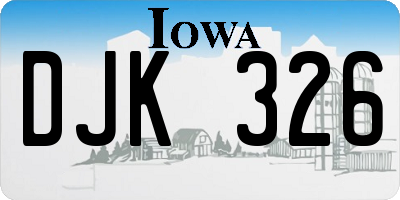 IA license plate DJK326