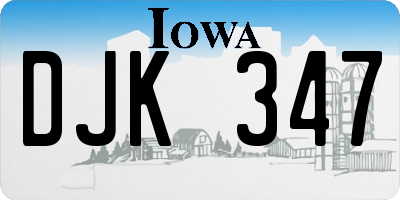 IA license plate DJK347