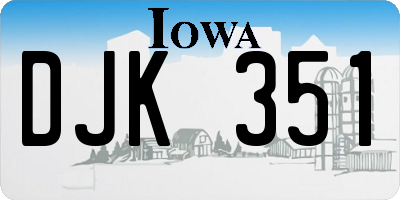 IA license plate DJK351