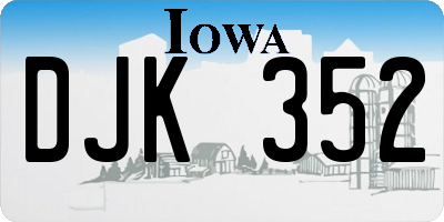 IA license plate DJK352