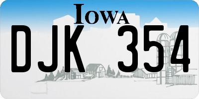IA license plate DJK354