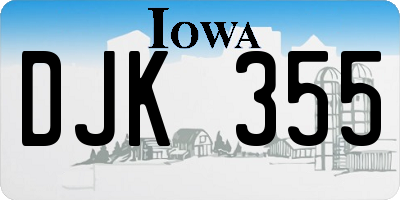 IA license plate DJK355