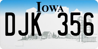 IA license plate DJK356