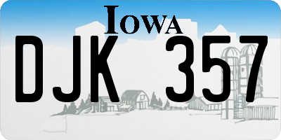 IA license plate DJK357