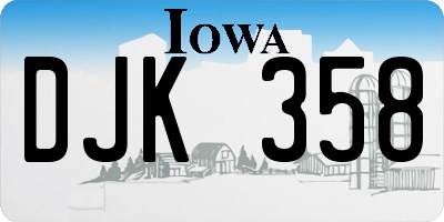 IA license plate DJK358