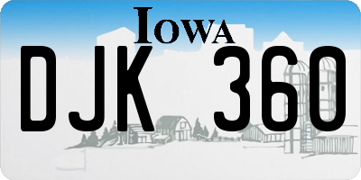 IA license plate DJK360