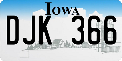 IA license plate DJK366